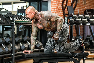 Bent Over One Leg One Arm Triceps Kickback